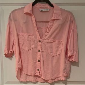 Zara Light Pink Casual Shirt